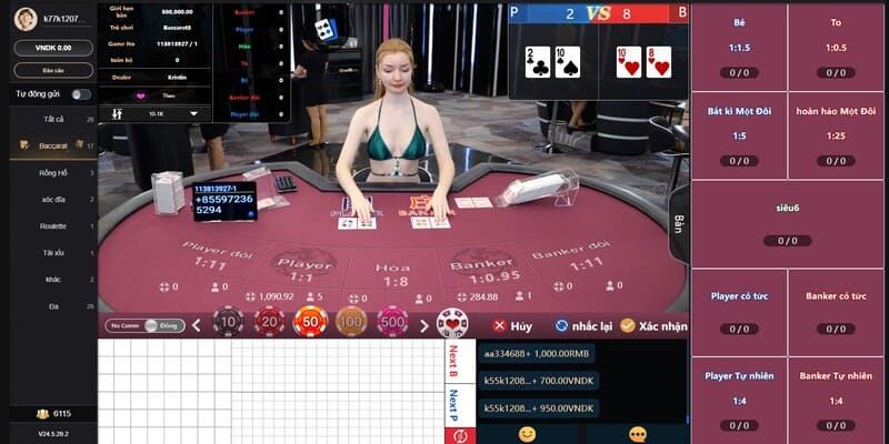 Tựa game Baccarat với nhiều cửa cược thú vị